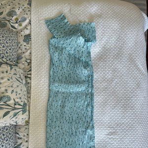 Creatures of Comfort Blue Floral Crinkle Dress Cross Over